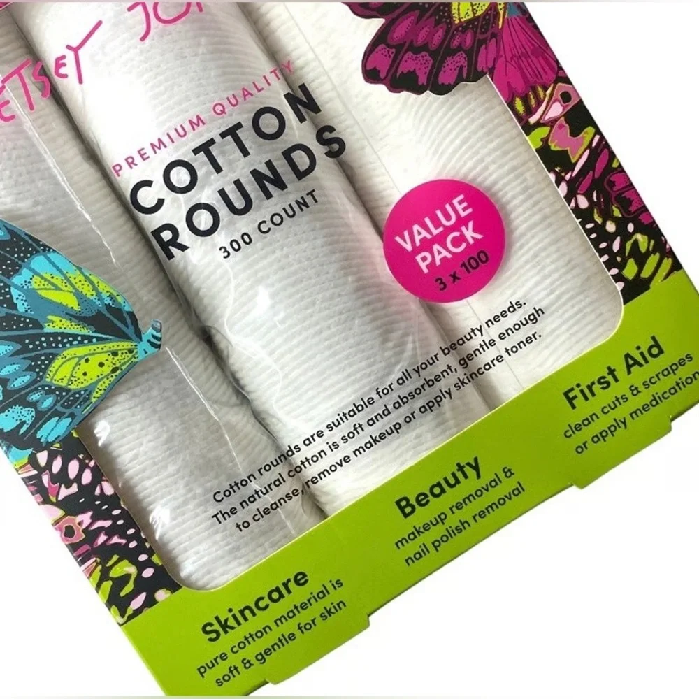 ⚡️NEW⚡️Betsey Johnson Premium Quality 300 Count Cotton Rounds